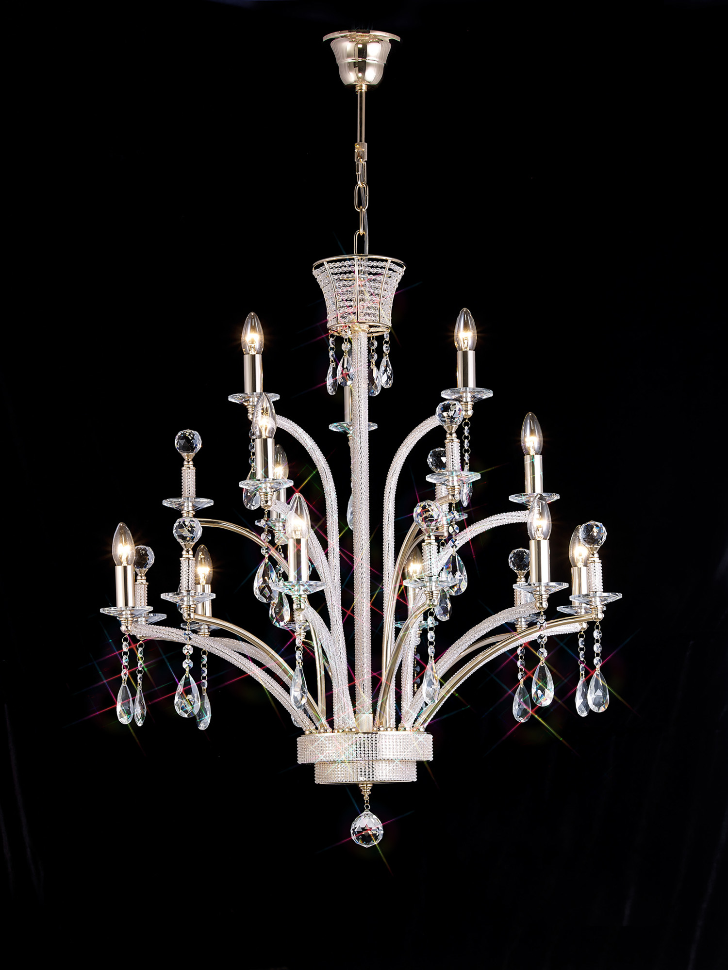 IL30381  Orlando Crystal Chandelier 12 Light (16kg) French Gold